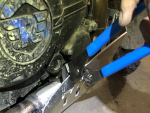 plate being bent with crescent wrench